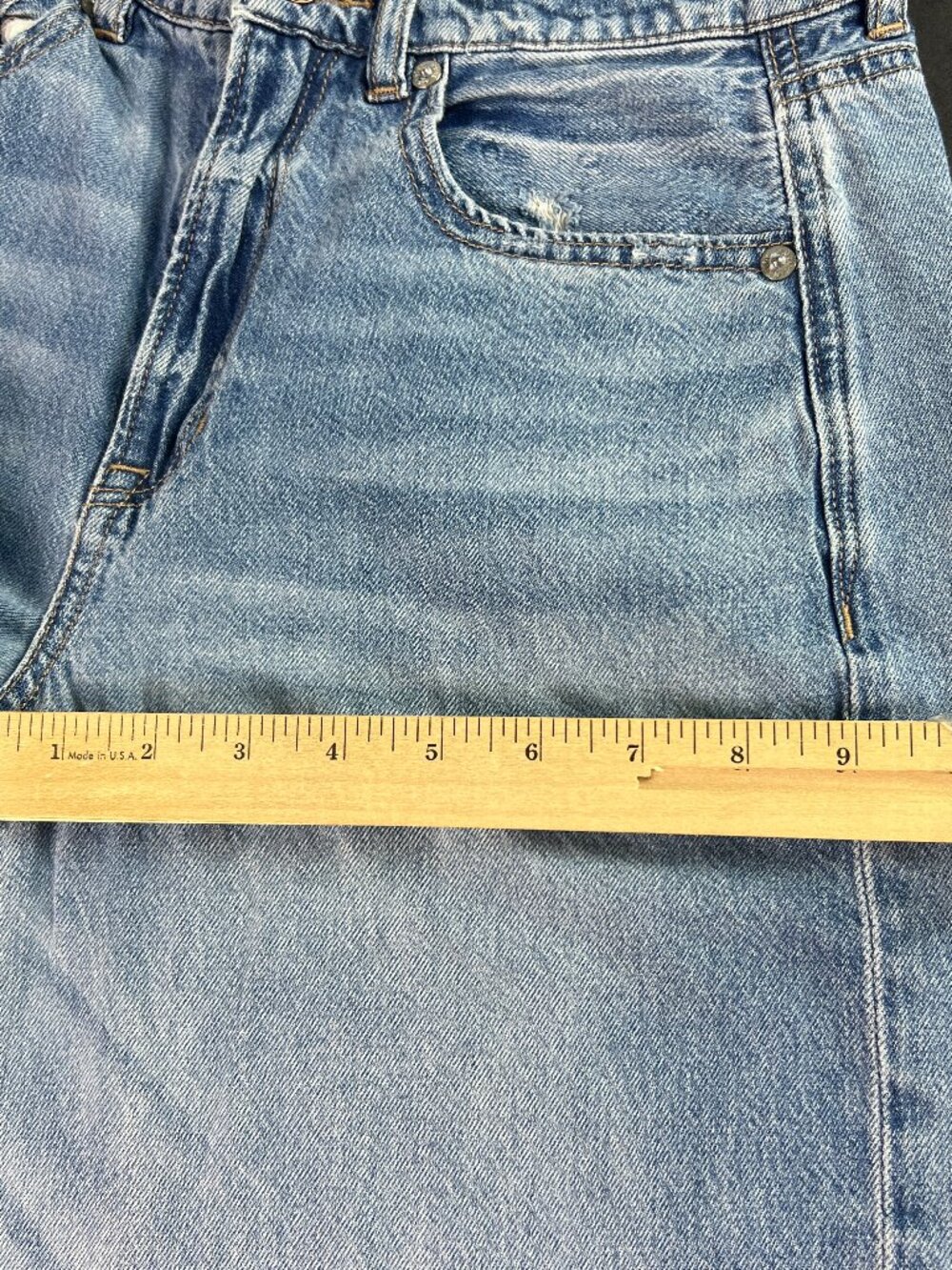 American Eagle Jeans Women's 28x27* Baggy Skater Blue Distressed Denim Tag 4S - Picture 14 of 16